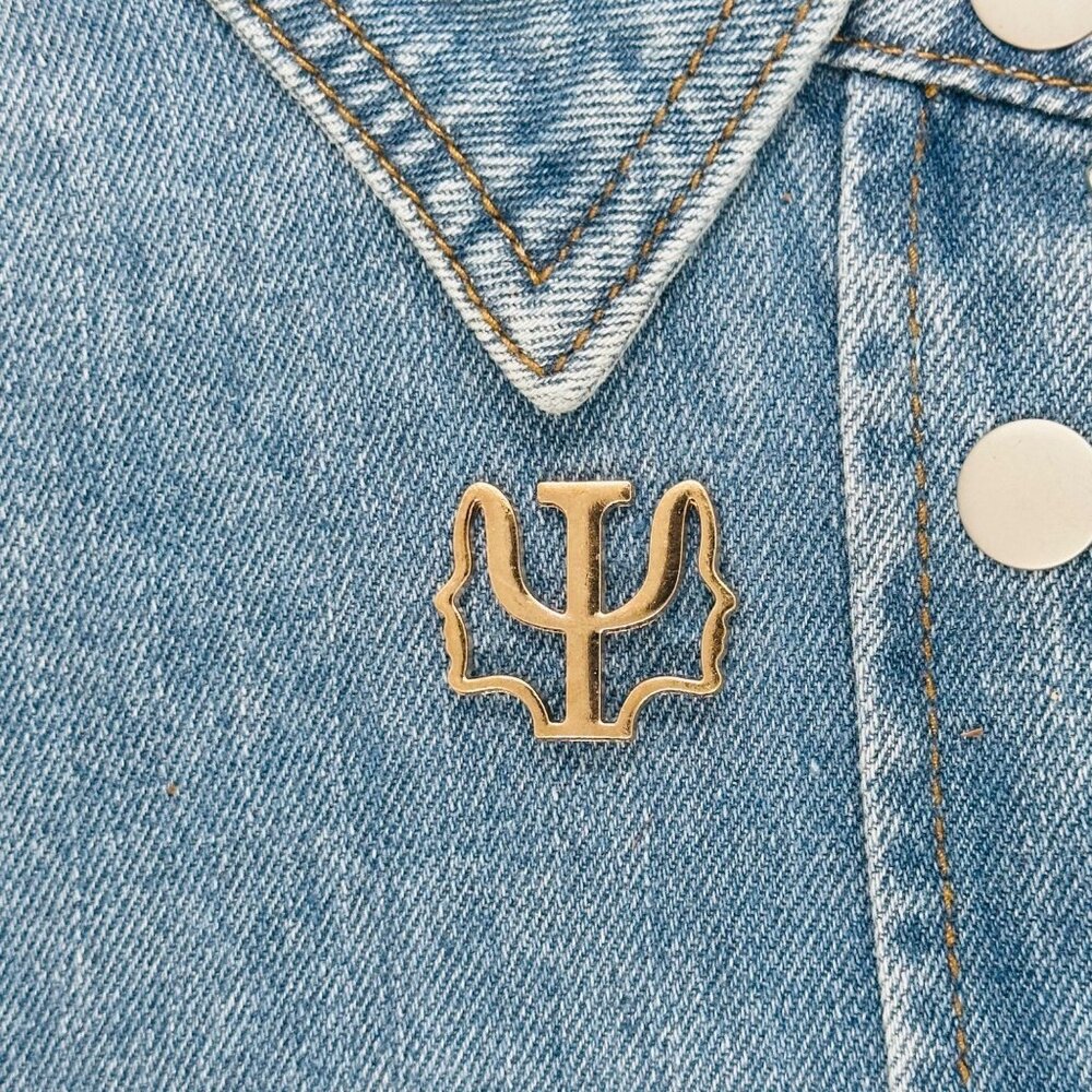 ⭐Psychology Psi Symbol Brooch Psychiatrist Pin Badge on Medical Doctor Nurse New